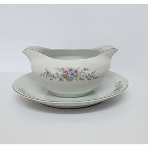 VINTAGE Florenteen FANTASIA Gravy Boat w/Underplate JAPAN DISCONTINUED